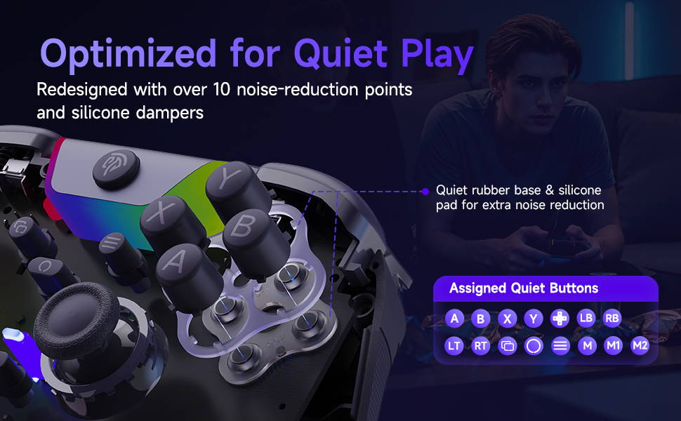 EasySMX X05Pro Gaming Controller | Quiet Buttons, Dual-Stage